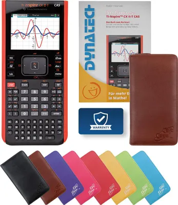 Produktbild von TI-Nspire CX II-T CAS Grafikrechner mit Tasche in Rindsleder braun & Fachbuch