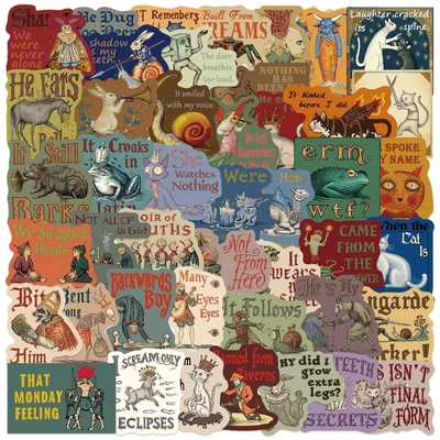 Image de Autocollants animaux, 50 pièces, motifs mignons, vinyle résistant à l'eau, pour voiture, ordinateur portable, skateboard, vélo, moto, enfants et adultes
