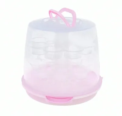 Immagine prodotto di Alzata per dolci - Alzata a 3 piani per cupcake - Contenitore da trasporto in plastica per 24 cupcake - Conservazione ed esposizione di pasticcini e dessert