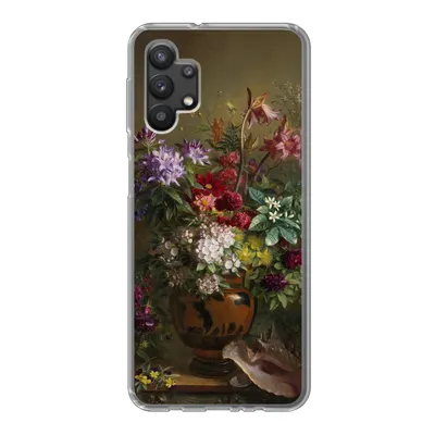 Produktbild von MuchoWow® Handyhülle Schutzhülle Hülle für Samsung Galaxy A32 5G Stilleben mit Blumen in einer griechischen Vase - Alte Meister - Kunst Silikon Softcase Handy Hülle - Softcase