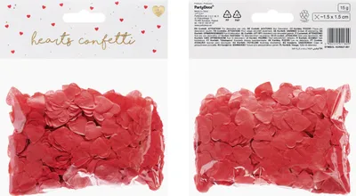 Zdjęcie produktu dla Konfetti serca 1,6x1,6cm 15g czerwone