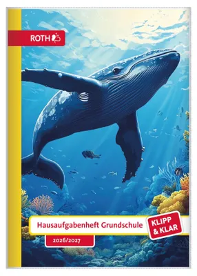 Zdjęcie produktu dla ROTH 89540 ROTH Zeszyt do zadań domowych Klipp & Klar „Świat wielorybów”, 2026/2027