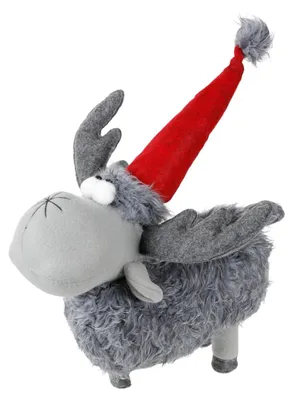 Produktbild von Deko-Rentier mit Mütze Weihnachtsfigur Weihnachtsdeko Winterdeko Dekofigur