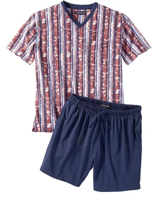 Produktbild von Rick Armand Herren Sommerpyjama Shorty 100% Baumwolle Feinjersey Schlafanzug Gr. M