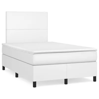 Obrázok produktu pre vidaXL Boxspring posteľ s matracom biela 120x200 cm Imitácia kože