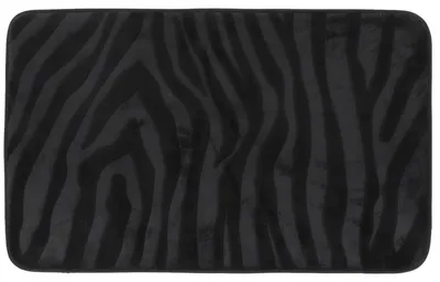 Produktbild von TENDANCE Badematte Badezimmerteppich 45 x 75 cm schwarz Duschvorleger Badeteppich Zebramuster