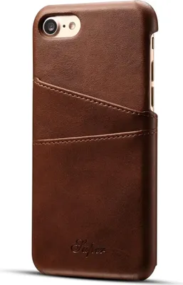 Image de Porte-carte élégantPolyuréthaneétui en cuir de protection Slim Case Backcover Case pour Apple iPhone 7, marron