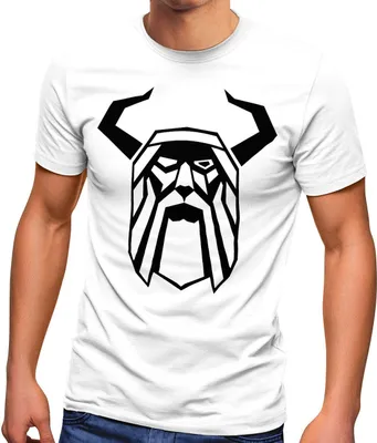 Produktbild von Herren T-Shirt Odin Helm Krieger Valhalla Fashion Streetstyle Neverless®  weiß XXL