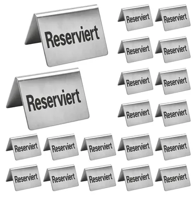 20 Reserveborden aus Edelstahl, 50 x 40 mm, für Events