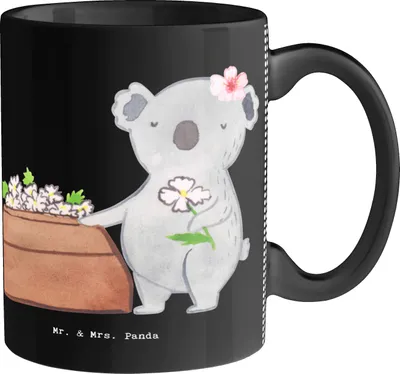 Produktbild von Mr. & Mrs. Panda Kaffeebecher Bestatterin Herz - Schwarz - Geschenk, Tasse, Teetasse, Teebecher, Kaffeetasse, Becher