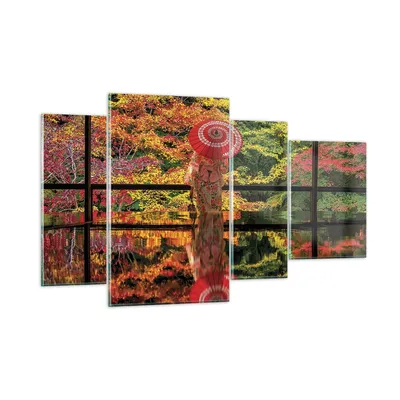 Produktbild von Bilder auf glas - 4 Teile - Tubikoin Tempel Die Farben - 120x70cm - Glasbilder - Wandbilder - Bilder - zum Aufhängen bereit - Wanddekoration aus Glas - Glas Bilder - Wandbild auf Glas - GDL120x70-4485