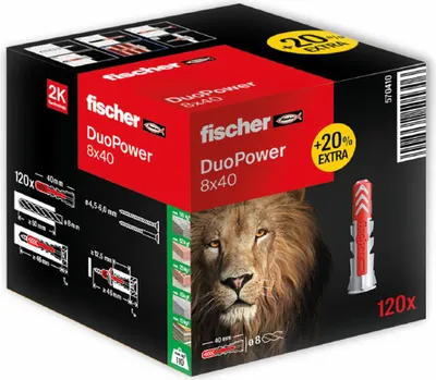 Produktbild von Dübel DUOPOWER 8x40 (+20% mehr Inhalt)