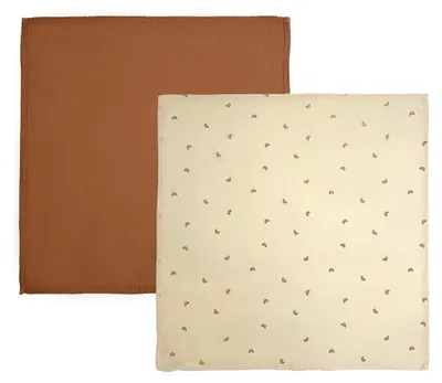 Produktbild von OYOY Mini Yummy Muslin 2er-Set Musselin-Tücher 70x70 cm aus Baumwolle Spucktuch Swaddle Baby mit Fruchtprint