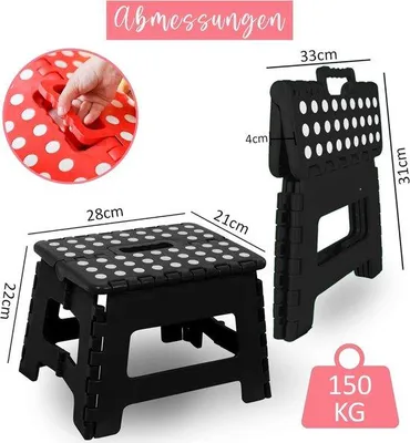Produktbild von Famanu Klappbare Hocker, klimhulp, Füßenstütze - für Garten, Küche, Badezimmer