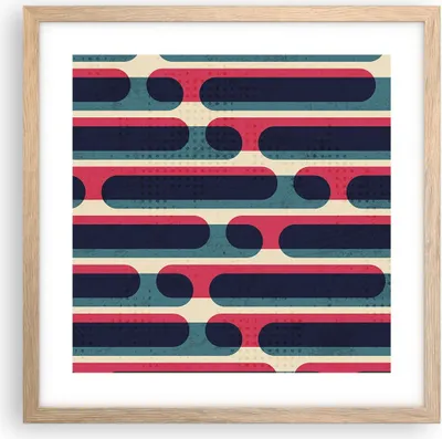 Produktbild von Gerahmtes Poster - Rahmen in heller Eiche - Abstraktion Muster Modern - 40x40 cm - Wand Bild - Wanddeko - Wandbilder - Wandposter - Bilderrahmen - Bilder - Kunstdruck - Wandbild - P2NAC40x40-4200