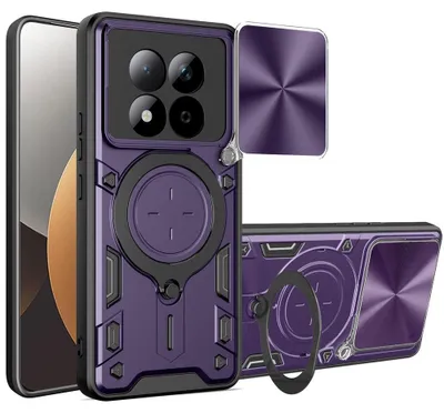 Produktbild von Handyhülle mit CamShield für Xiaomi Redmi Note 15 Pro 5G, Techsuit CamGuard Pro, Violett / Schwarz