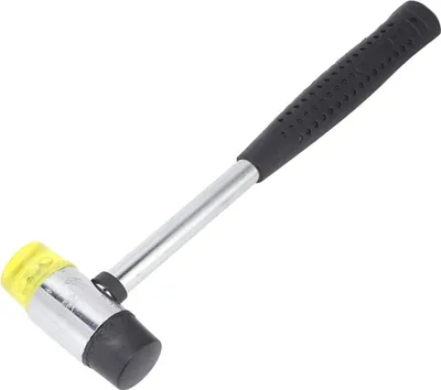 Productafbeelding van Dubbelzijdige rubberen hamer | Ø 3,5 cm | Antislip metalen handvat | Montageslinger | Siliconen hamer