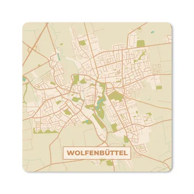 Produktbild von MuchoWow® Mauspad Mousepad Karte - Wolfenbüttel - Vintage - Stadtplan - Karte 20x20 cm - Mousepads - Maus Mat - Pad - Mausunterlage - Desk Mat - Bureauartikeln