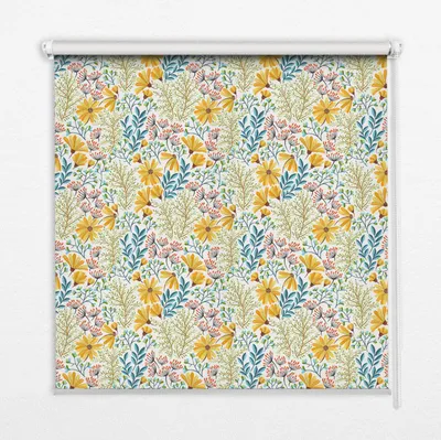 Produktbild von Seitenzug-Rollo Fensterrollo Jalousie - Thermo-Rollo Verdunkelungsrollo - 90x140 cm - Blumen