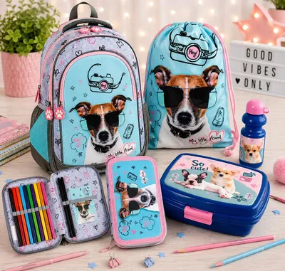 Image de Sac à dos HUND 5 en 1, sac à dos pour l'école, sac, cartable pour filles, classes 1 à 3
