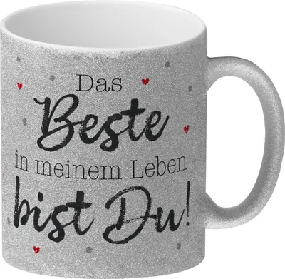 Produktbild von Das Beste in meinem Leben bist Du! Glitzer-Kaffeebecher