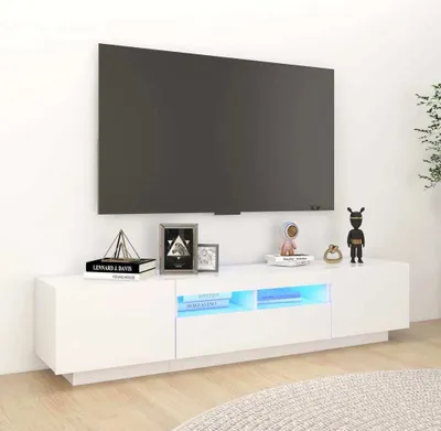 Zdjęcie produktu dla Szafka RTV Living Store z oświetleniem LED biała 180x35x40 cm