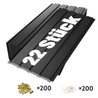 Produktbild von 22x Trapezblech 108cm x 42.6cm = 10.12 m² Dachblech für Gerätehaus Carport Anthrazit verzinkt Profilblech Wandblech Dachblech Wellblech Dachplatten