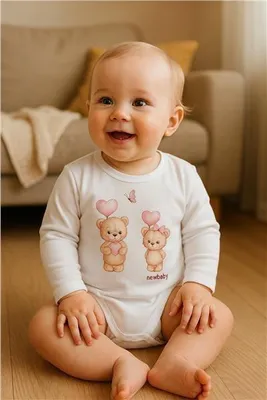 Zdjęcie produktu dla Body niemowlęce z nadrukiem New Baby Love Bears, rozmiar 68 (4-6m)