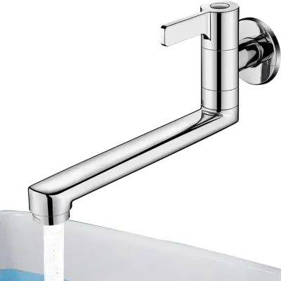 Imagen del producto de Grifo de cocina de montaje en pared con cabezal de ducha extraíble