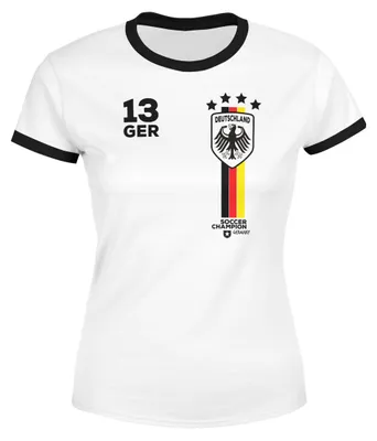 Produktbild von Moonworks® Damen Fan-Shirt Fußball Retro Deutschland Germany Weltmeisterschaft Fan-Trikot Style 2026 WM