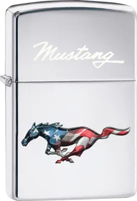 Produktbild von Zippo Feuerzeug 60004523 Ford Mustang chrom poliert color gelasert