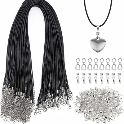 Imagen del producto de Cuerda con cuello – 120 unidades – Cuerda de cuero – Cadena para colgantes – Cuerda – Cadena para ropa – Cera – Colgante – Joyería – Manualidades