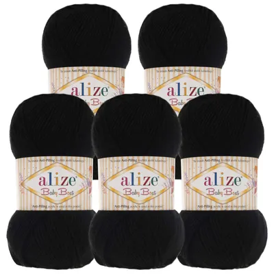 500g Alize Baby Best 60 schwarz