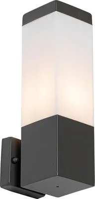 Zdjęcie produktu dla Nowoczesna lampa ścienna zewnętrzna ciemnoszara z opalizującym szkłem - Malios