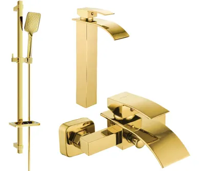 Zdjęcie produktu dla Mexen Aries DQ62 zestaw wannowy, złoty - 744813DQ62-50