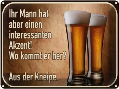 Produktbild von vianmo Blechschild 30x40 cm Bier ihr Mann kommt aus Kneipe Spruch Zitat