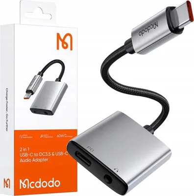 Product packaging and the adapter itself are shown against a white background.