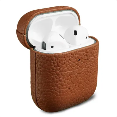 Produktbild von Accezz Echtes Leder Case AirPods 1 / 2 - Cognac