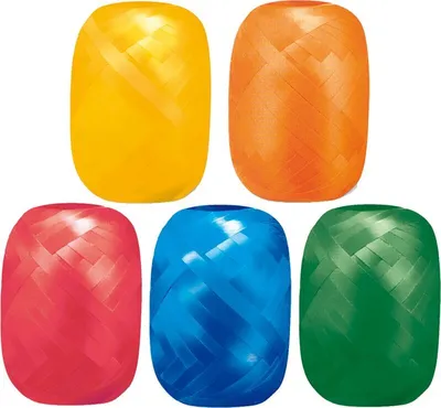 Produktbild von 5 Rollen bunte Geschenkbänder Schleifenband Kräuselband