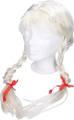 Produktbild von Karneval Blonde Perücke mit geflochtenen Zöpfen