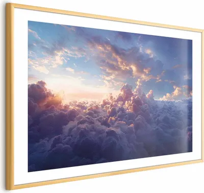 Produktbild von Posterpapier Poster - Sun in Hiding: The Golden Face of the Sky Over the Cloudy Sea 30x21 cm Muster b-H-10039-ao-a