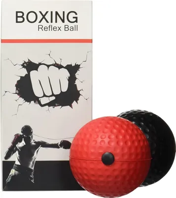 Produktbild von Box-Reflexball, Boxball mit 2 Schwierigkeitsgraden und Stirnband, weicher als ein Tennisball, geeignet für Reaktion, Beweglichkeit, Schlaggeschwindigkeit, Kampfgeschick und Hand-Augen-Koordinationstraining