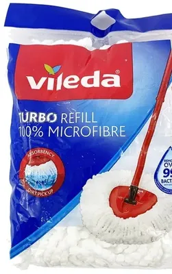 Zdjęcie produktu dla Vileda EasyWring & Clean Turbo Classic, Końcówka mopa, Biały, Mikrofibra, 1 szt.