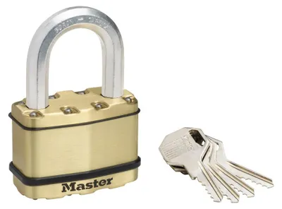 Image de Cadenas à clé en acier laminé, MASTER LOCK, l.64 mm