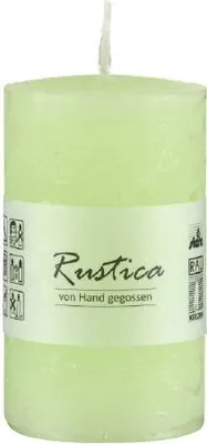 Produktbild von Rustikale durchgefärbte Kerze Grün, 100 x 50 mm, Stumpenkerze, rußarm, tropffrei, RAL Kerzengüte Qualität