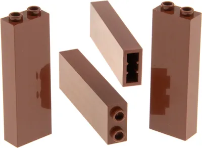 Immagine prodotto di 4x mattoncini Lego 1x2x5 rosso marrone supporto colonna trave borchie cavo 4277016 2454
