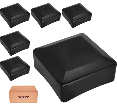 Obrázok produktu pre (6 kusov) Krytky na plotové stĺpiky, štvorcové, 100 x 100 mm, čierne plastové krytky na plotové stĺpiky
