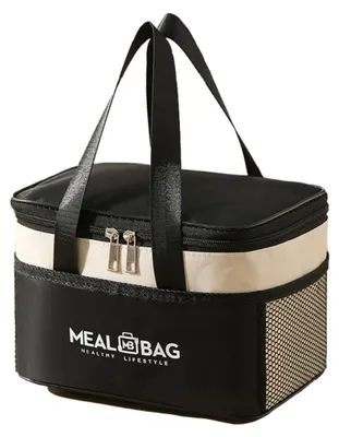 Produktbild von INF Oxford Isoliertasche mit Aluminiumfolie 24.5cmx17cmx15cm Büro Schwarz