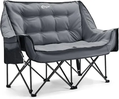 Imagen del producto de Silla de camping plegable, sofá para 2 personas, con capacidad de carga de 272 kg