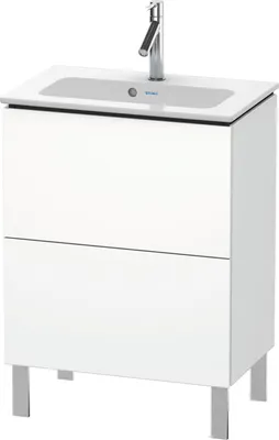 Produktbild von Waschtischunterbau L-CUBE Compact 704x620x391mm weiß supermatt weiß supermatt